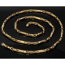 Premium Ankerkette im stilvollen Greco Design aus edlem 585 / 14K Gold gefertigt (ca. 60cm, 4mm, ca. 12,5g)