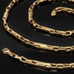 Premium Ankerkette im stilvollen Greco Design aus edlem 585 / 14K Gold gefertigt (ca. 60cm, 4mm, ca. 12,5g)