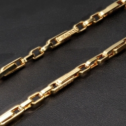 Premium Ankerkette im stilvollen Greco Design aus edlem 585 / 14K Gold gefertigt (ca. 60cm, 4mm, ca. 12,5g)