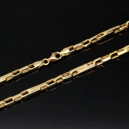 Premium Ankerkette im stilvollen Greco Design aus edlem 585 / 14K Gold gefertigt (ca. 60cm, 4mm, ca. 12,5g)