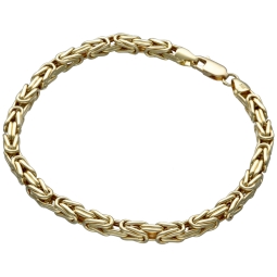 Nobles Königsarmband aus hochglanz poliertem Gold (585 / 14k Gelbgold) ca. 21,5 cm, 4 mm