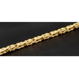 Nobles Königsarmband aus hochglanz poliertem Gold (585 / 14k Gelbgold) ca. 21,5 cm, 4 mm