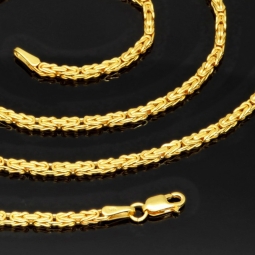 Exklusive Königskette aus funkelndem 14k 585er Gold - hochglanzpoliert - (50cm lang, 2mm breit)