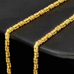 Exklusive Königskette aus funkelndem 14k 585er Gold - hochglanzpoliert - (50cm lang, 2mm breit)