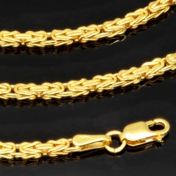 Fein gearbeitete Königskette aus hochglanzpoliertem edlem 14k 585er Gold - (60cm lang, 2mm breit)