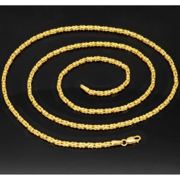 Fein gearbeitete Königskette aus hochglanzpoliertem edlem 14k 585er Gold - (60cm lang, 2mm breit)