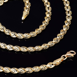 Exklusives Collier für Damen in aussergewöhnlichem Design aus hochwertigem 585 (14k) Gelbgold - ca. 54cm Länge