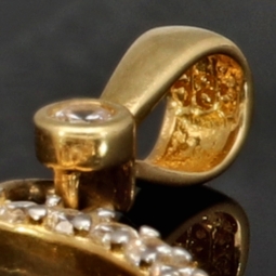 Anhänger in Form des Symbols für Weiblichkeit (Female, Mädchen, Frau, weiblich) mit Zirkoniabesatz aus 585er 14K Gold