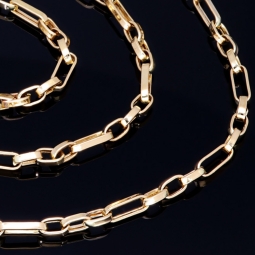 Funkelnde Ankerkette aus edlem 585 / 14K Gold - hochglanzpoliert - , ca. 58 cm Länge ca. 3,5mm Breite