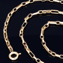 Funkelnde Ankerkette aus edlem 585 / 14K Gold - hochglanzpoliert - , ca. 58 cm Länge ca. 3,5mm Breite