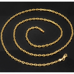 Fein gearbeitete Ankerkette aus hochwertigem 585 / 14K Gold , ca. 60 cm Länge 2 mm