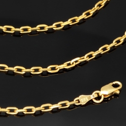 Fein gearbeitete Ankerkette aus hochwertigem 585 / 14K Gold , ca. 60 cm Länge 2 mm