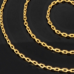 Fein gearbeitete Ankerkette aus hochwertigem 585 / 14K Gold , ca. 60 cm Länge 2 mm