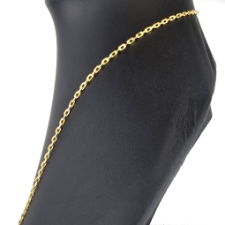 Fein gearbeitete Ankerkette aus hochwertigem 585 / 14K Gold , ca. 60 cm Länge 2 mm