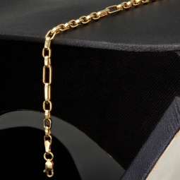 Ankerarmband aus edlem 14K 585er Gold - hochglanzpoliertes  (ca. 21,5 cm lang, ca. 3,5mm breit)