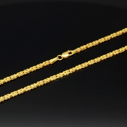 Stilvolle Königskette in zeitlosem Design aus hochglanzpoliertem 14k 585er Gold (55cm lang, 2mm breit)