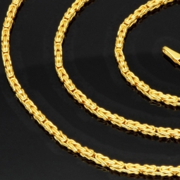 Stilvolle Königskette in zeitlosem Design aus hochglanzpoliertem 14k 585er Gold (55cm lang, 2mm breit)