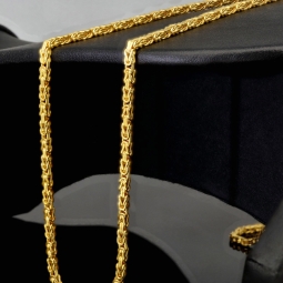 Stilvolle Königskette in zeitlosem Design aus hochglanzpoliertem 14k 585er Gold (55cm lang, 2mm breit)