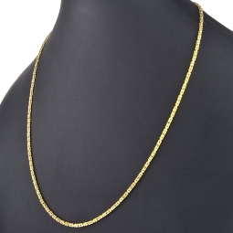 Stilvolle Königskette in zeitlosem Design aus hochglanzpoliertem 14k 585er Gold (55cm lang, 2mm breit)