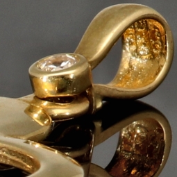 Herz aus Gold - Herz-Anhänger aus funkelndem 585 / 14K Gelbgold mit Zirkoniabesatz