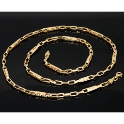 Exklusive Ankerkette mit filigranem Greco-Design aus Gold (14k 585 Gelbgold)- ca. 65cm, 4mm