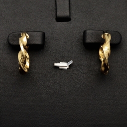 Elegante Twist-Creolen aus funkelndem 14K 585 Gold mit feinem Greco-Design