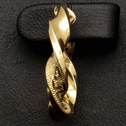 Elegante Twist-Creolen aus funkelndem 14K 585 Gold mit feinem Greco-Design