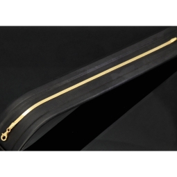 Flaches, elegantes Armband aus exquisitem 585er 14k Gold in feinem Panzerglied-Design - ca. 18,5 cm Länge