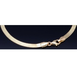 Flaches, elegantes Armband aus exquisitem 585er 14k Gold in feinem Panzerglied-Design - ca. 18,5 cm Länge