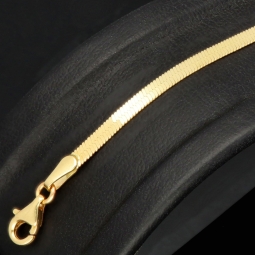 Flaches, elegantes Armband aus exquisitem 585er 14k Gold in feinem Panzerglied-Design - ca. 18,5 cm Länge
