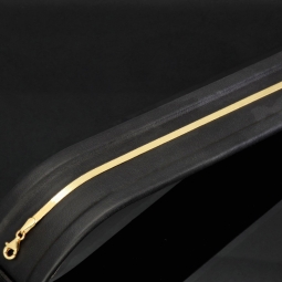 Flaches, elegantes Armband aus exquisitem 585er 14k Gold in feinem Panzerglied-Design - ca. 18,5 cm Länge