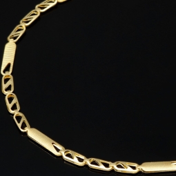 Zeitloses Armband mit feinem Design aus hochwertigem 585 14K Gold in (ca. 18,5 cm Länge, ca. 2,5 mm)