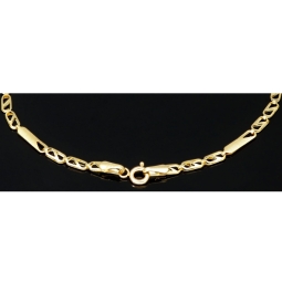 Zeitloses Armband mit feinem Design aus hochwertigem 585 14K Gold in (ca. 18,5 cm Länge, ca. 2,5 mm)