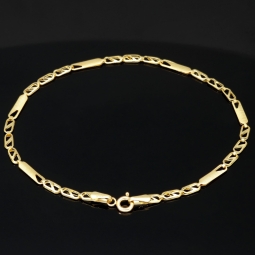 Zeitloses Armband mit feinem Design aus hochwertigem 585 14K Gold in (ca. 18,5 cm Länge, ca. 2,5 mm)