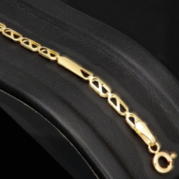 Zeitloses Armband mit feinem Design aus hochwertigem 585 14K Gold in (ca. 18,5 cm Länge, ca. 2,5 mm)