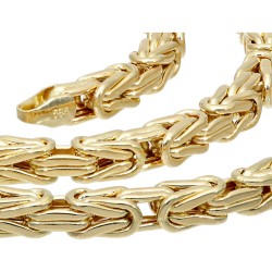 Der Preisbrecher: Königskette aus hochglanz poliertem Gold (14k 585 Gelbgold)- 60cm lang, 3,5 mm breit, ca. 18,4g