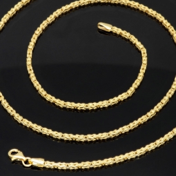 Noble Königskette aus hochglanzpoliertem 14k 585 Gold (Gelbgold) in ca. 60cm, 2mm Stärke