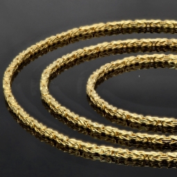 Noble Königskette aus hochglanzpoliertem 14k 585 Gold (Gelbgold) in ca. 60cm, 2mm Stärke