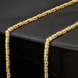 Noble Königskette aus hochglanzpoliertem 14k 585 Gold (Gelbgold) in ca. 60cm, 2mm Stärke