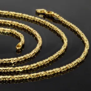 Edle Königskette aus hochwertigem 14k 585 Gold (Gelbgold) - hochglanzpoliert - in ca. 55cm, 2mm Stärke