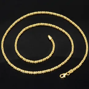 Zeitlose Königskette aus funkelndem, poliertem 14k 585 Gold (Gelbgold) ca. 45cm, 2mm