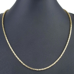 Zeitlose Königskette aus funkelndem, poliertem 14k 585 Gold (Gelbgold) ca. 45cm, 2mm