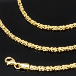 Zeitlose Königskette aus funkelndem, poliertem 14k 585 Gold (Gelbgold) ca. 45cm, 2mm