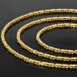 Zeitlose Königskette aus funkelndem, poliertem 14k 585 Gold (Gelbgold) ca. 45cm, 2mm