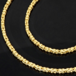 Zeitlose Königskette aus funkelndem, poliertem 14k 585 Gold (Gelbgold) ca. 45cm, 2mm