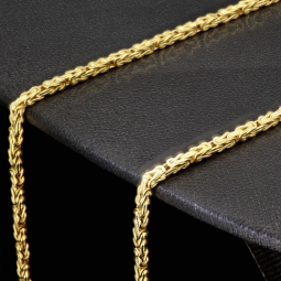 Zeitlose Königskette aus funkelndem, poliertem 14k 585 Gold (Gelbgold) ca. 45cm, 2mm
