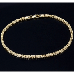 Edles Königsarmband aus hochglanzpoliertem Gelbgold (585er 14k Gold), ca. 21cm, 2mm
