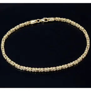Edles Königsarmband aus hochglanzpoliertem Gelbgold (585er 14k Gold), ca. 21cm, 2mm