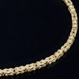 Edles Königsarmband aus hochglanzpoliertem Gelbgold (585er 14k Gold), ca. 21cm, 2mm