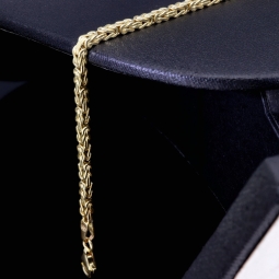 Edles Königsarmband aus hochglanzpoliertem Gelbgold (585er 14k Gold), ca. 21cm, 2mm